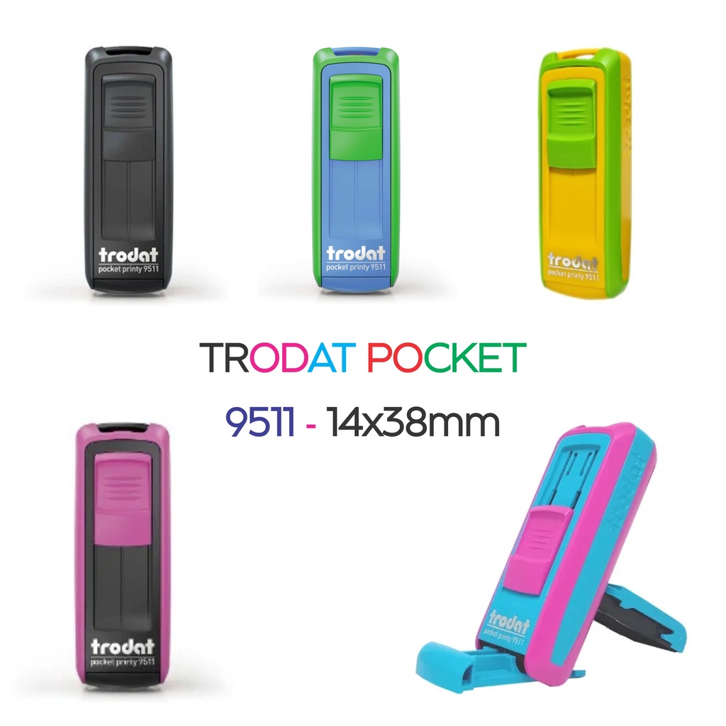 Carimbo de Bolso Trodat Pocket 9511 - 14x38mm em Oferta na Shopee