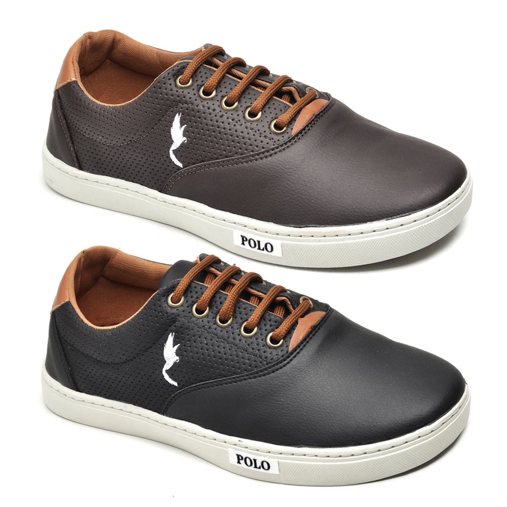 Kit 2 Pares Tenis Masculino Infantil Juvenil Polo Blu Confortável e Macio do 27 ao 36