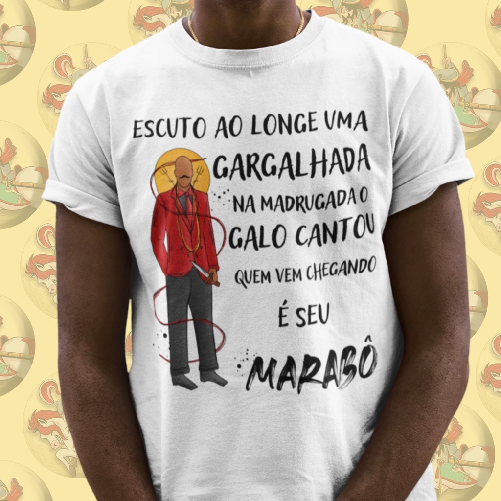 Camiseta Premium Religiosa Orixás Umbanda Quimbanda Candomblé Exú Marabô Algodão 30.1 Arte 132