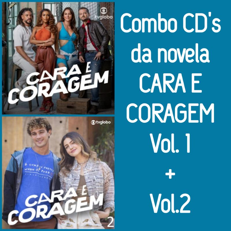 CD Cara e Coragem Volume 1 e 2 - Trilha Sonora da Novela - 2 Cd's