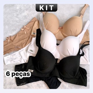 6 Peças Presente Mãe Conforto Calcinha e Sutiã Sustentação Dia a Dia Lingerie Alta Qualidade