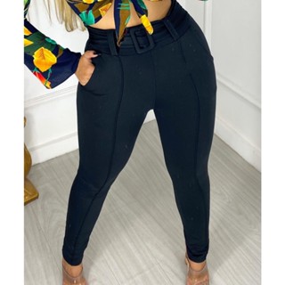 Promoção Calça Skinny Feminina Alfaiataria Social Malha Crepe