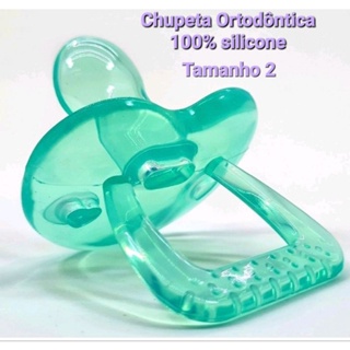 Chupeta de silicone fase tamanho 2 confort Ortodôntica bico chato em Oferta na Shopee