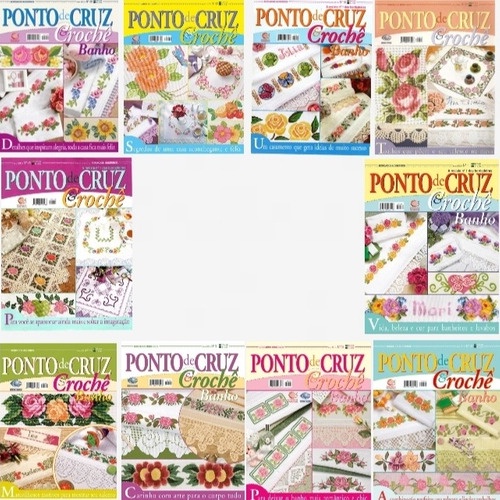 Kit de Revistas Ponto Cruz Boradados Banho etc, Artesanato Editora Central e Marileny em Oferta na Shopee