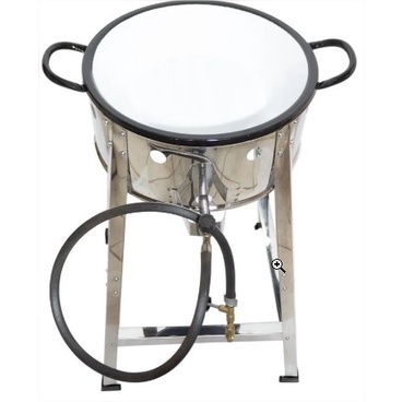 Fogareiro Pasteleiro Fritador Inox com Tacho N16 Fogão de Feira