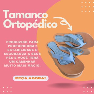 Chinelo Sandalia Feminina Ortopédica Anabela Esporão Estilo MODARE ch01 TucLele