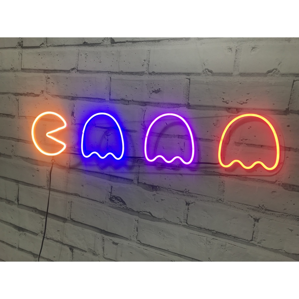 Letreiro Luminoso Decorativo Em Neon Led Pacman Gamer | Shopee Brasil