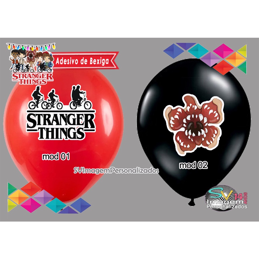 Festa Stranger Things Adesivos para Bexiga Balão Bubble para decoração de Aniversário Envio Rápido em Oferta na Shopee