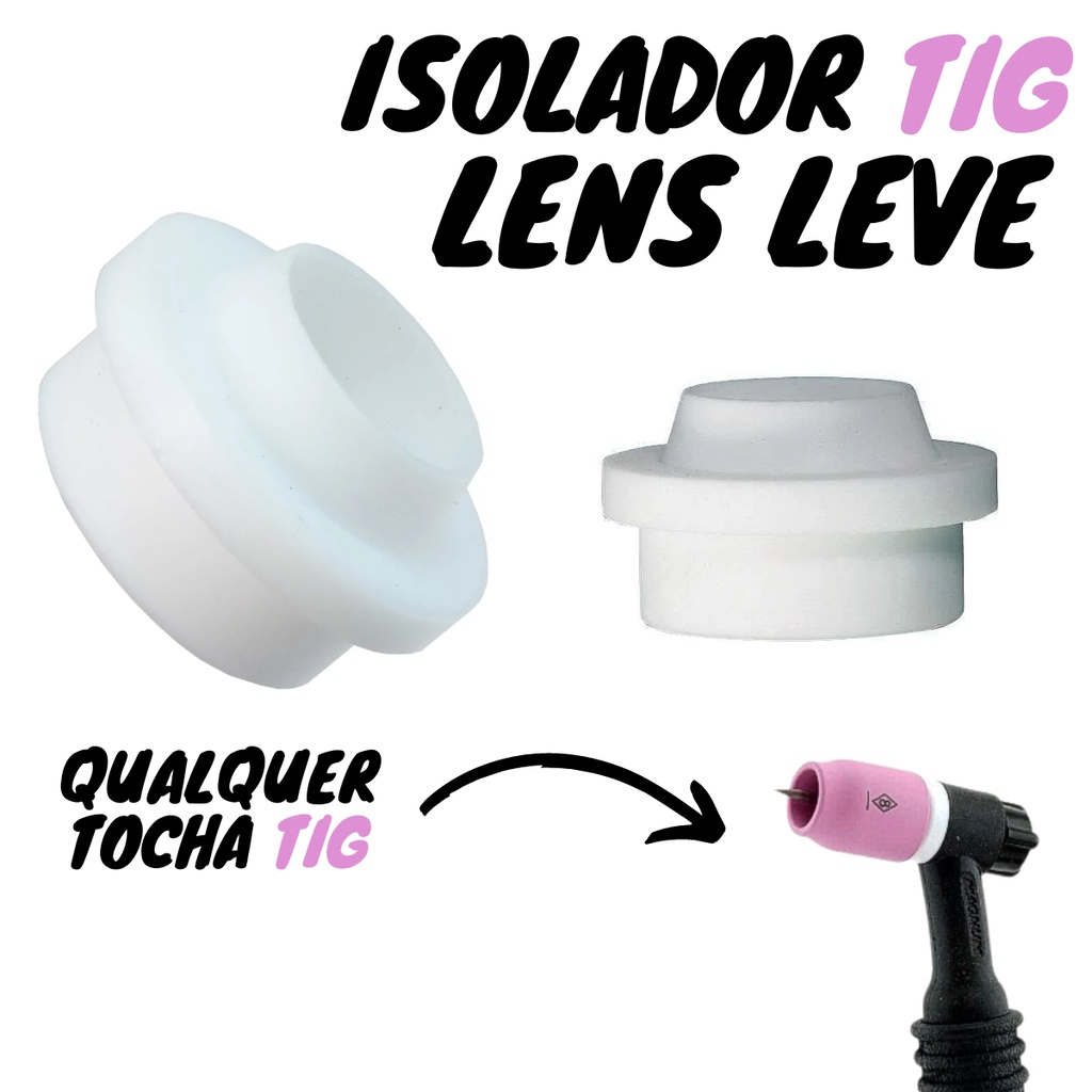 Isolador Tig Gás Lens Leve Branco - Soldaforte