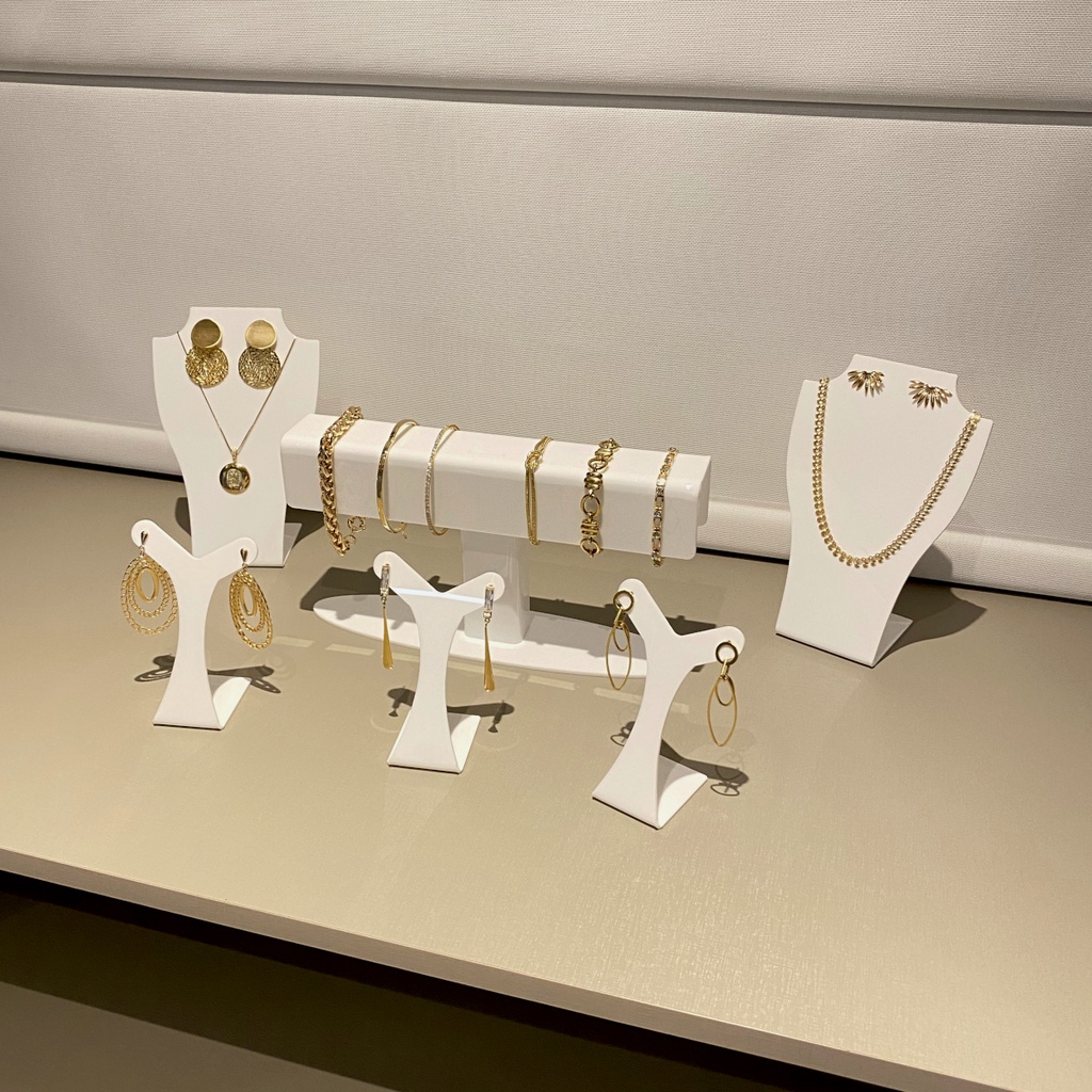 Expositor Organizador Pulseira Joia Brinco Colar Acrílico Branco - 6 peças em Oferta na Shopee