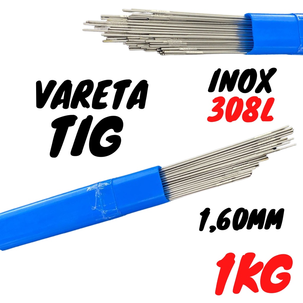1kg Vareta Tig Inox 308 1,60mm - Soldaforte