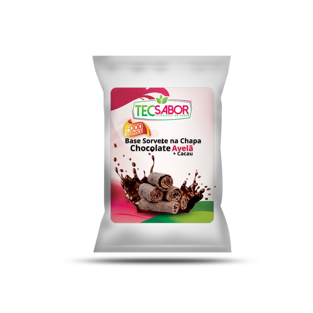 Base para Sorvete na chapa  Chocolate Avelã 1KG Tecsabor