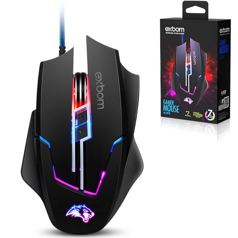 MOUSE GAMER EXBOM MS-G270 (3200 DPI) - RGB Promoção
