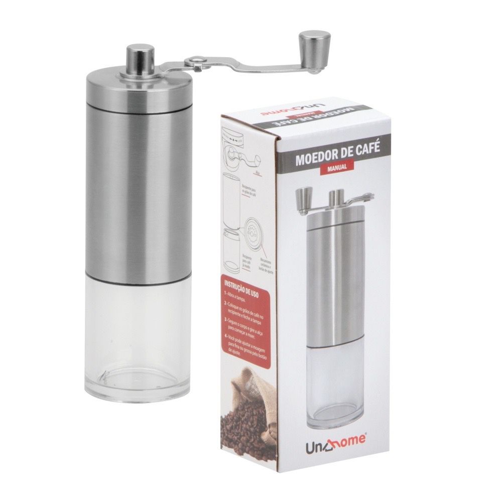 Moedor de Cafe Manual Triturador Proffisional de Graos Em Aço Inox com Manivela