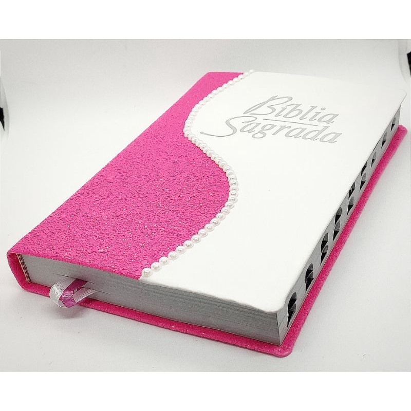 Bíblia Sagrada Glitter feminina com letra Gigante Harpa e índice lateral em Oferta na Shopee