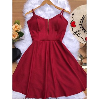 vestido ziper alcinha alça bojo rodado gode moda feminina delicado