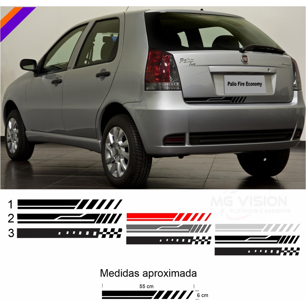 Adesivo decorativa para porta mala medida universal, Ford, fiat, vw, chevrole e etc.