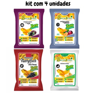Doce de Banana Kit com 2,4,6 ou 10 pacotes sem açúcar 230 gramas cada pacote  Bananinha Diet Zero açúcar Bananada em Oferta na Shopee