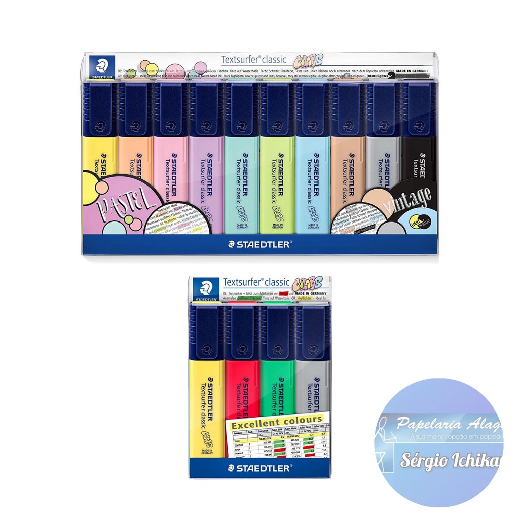 Marca Texto 4 / 6 / 10 Cores Pastel Vintage - Staedtler