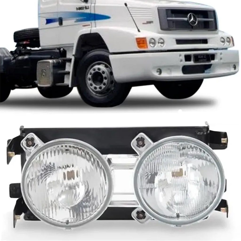 Farol Mercedes-benz 1214 1218 1318 1618 1620 1622 1624 1632 1634 1938LS 2420 2638 - 2000 a 2011 em Oferta na Shopee