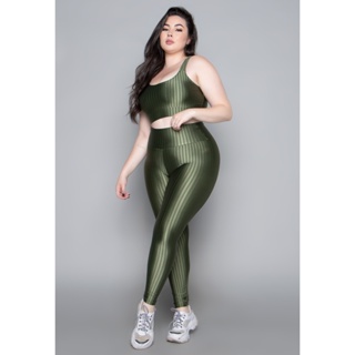 Conjunto Fitness Top Bojo Plus Size New Zig Alta Compressão Cintura Alta em Oferta na Shopee