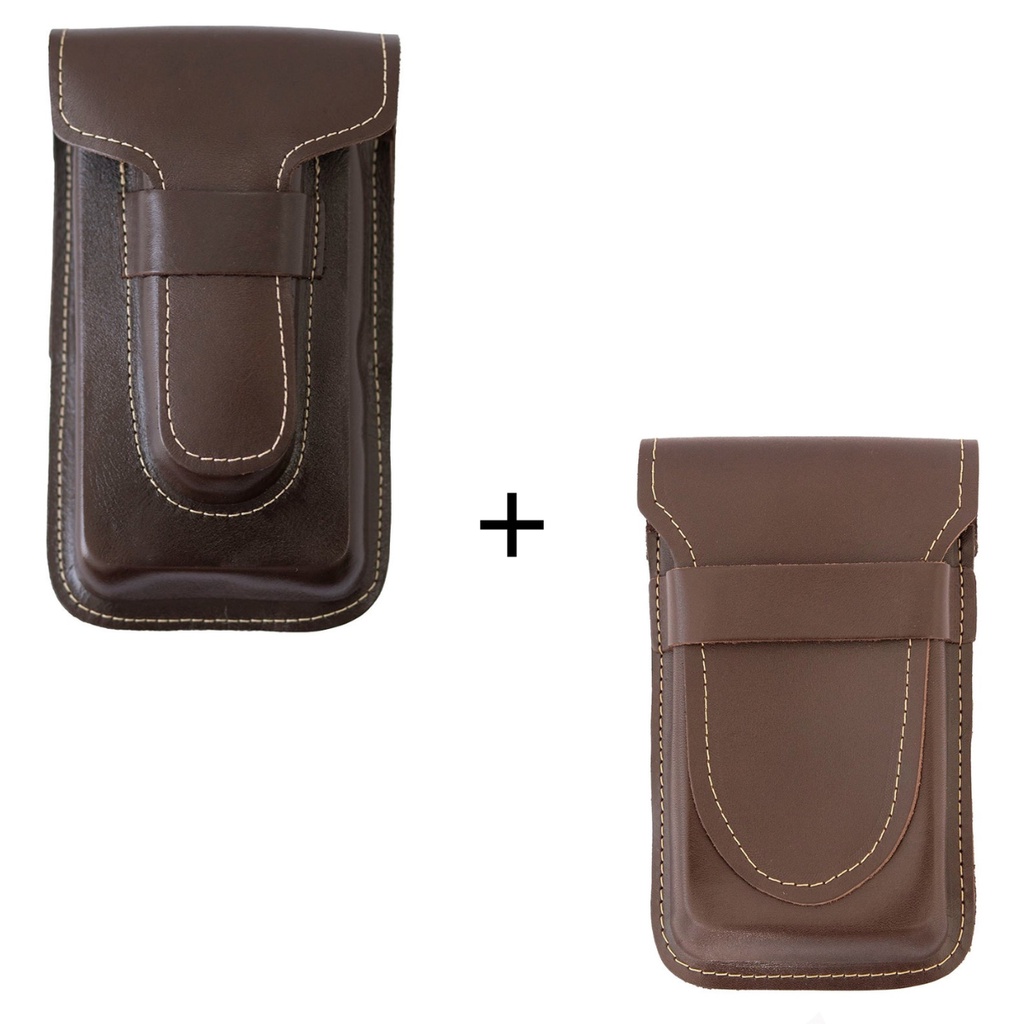 Kit Bainha Capinha Country Canguru Celular Canivete + Capa Celular Tradicional Couro Legítimo
