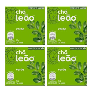 Combo Chá Leão de Chá Verde - 4 Caixas / 40 Sachês