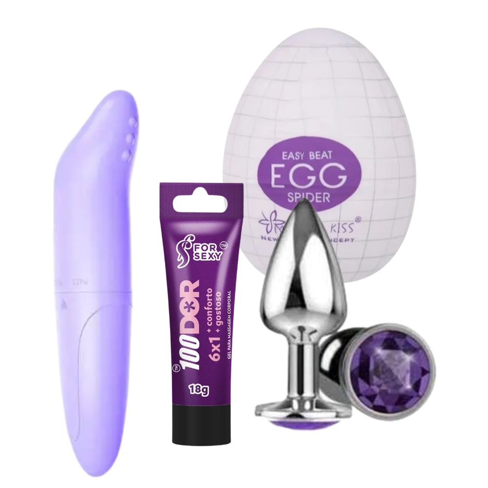 Kit Plug Anal P Egg Masturbador Masculino Vibrador Feminino Ponto G Lubrificante