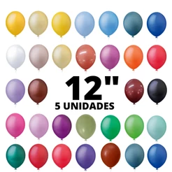 Balão Bexiga Látex 12 Polegadas 5 Unidades