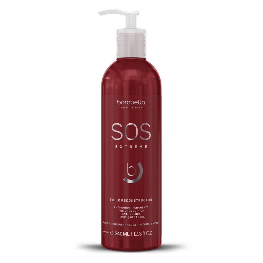Borabella SOS Extreme Reconstrucao Capilar 240ml Anti Emborrachamento Pós Química Anti Quebra