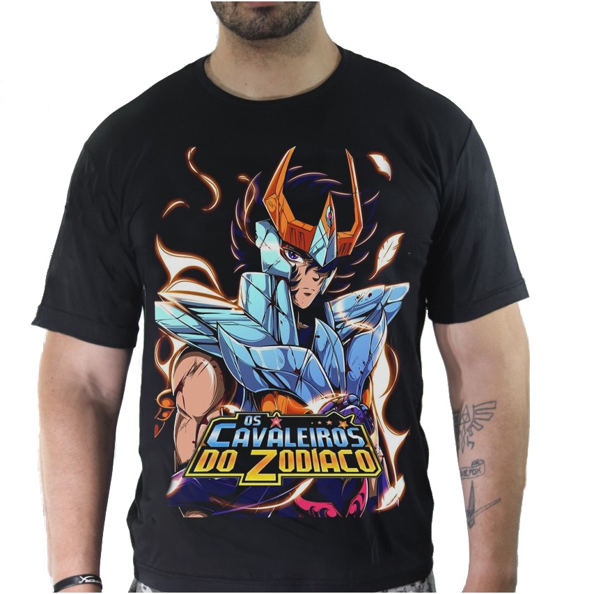 Camiseta Animes One Piece Dragon Ball Cavaleiros dos Zodiacos 100% Algodão goku zoro IKKI Luffy