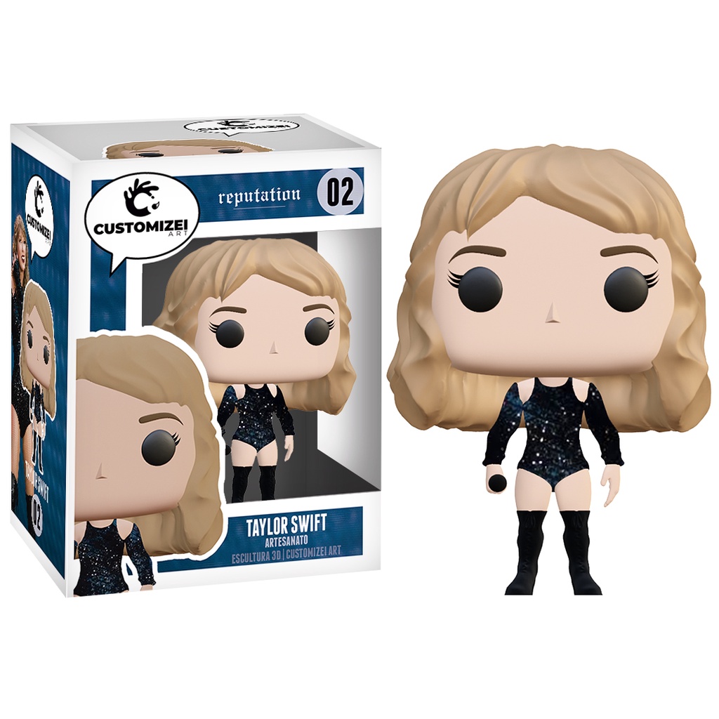 Taylor swift reputation estilo funko artesanal 3d faz a boa 