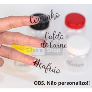 Etiquetas Adesivas Transparentes em Vinil para Temperos e Condimentos Preta - A Prova D