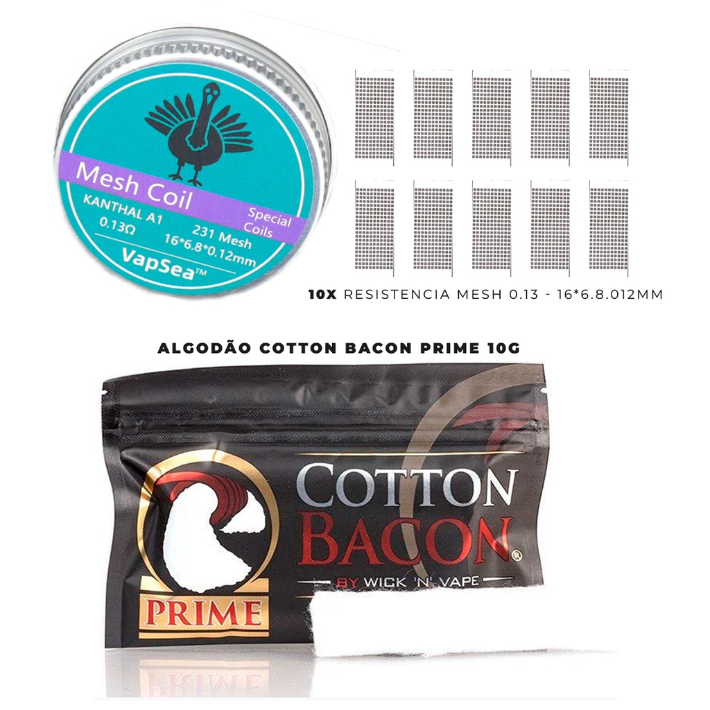 Kit 10 Resistncias Profile Kylin M + 1un Algodo Cotton Prime 10g -  Escorrega o Preo