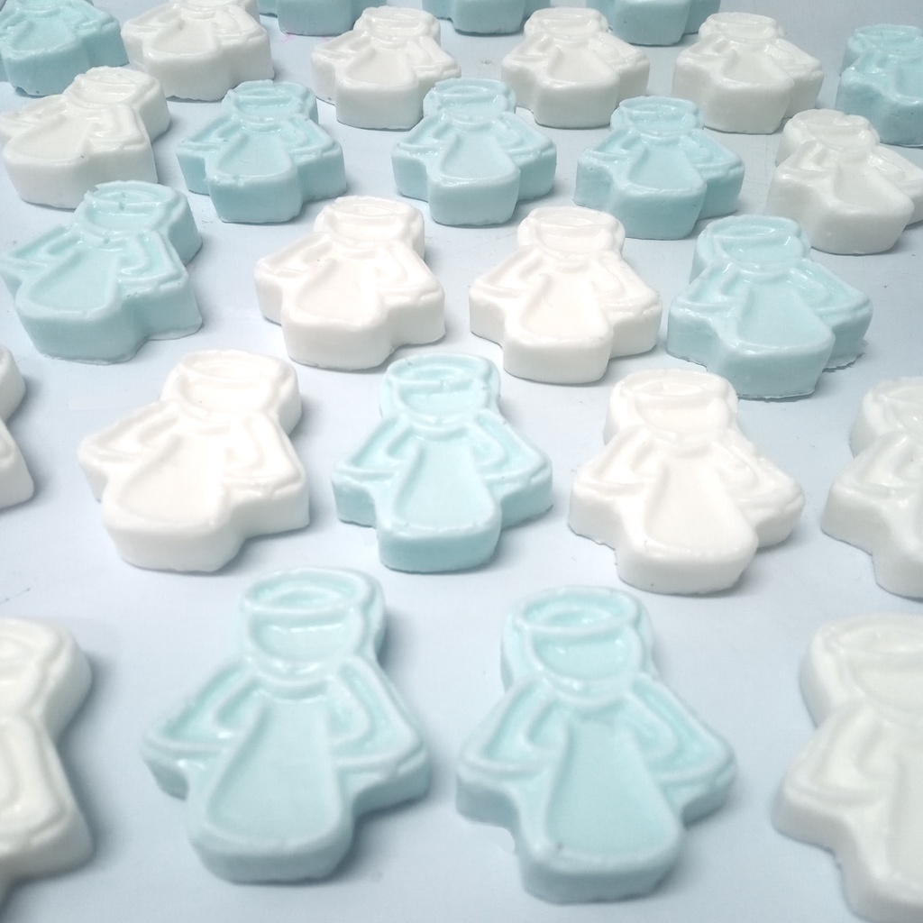 25 Mini Sabonetes Anjinhos Para Lembrancinhas - Chá Revelação