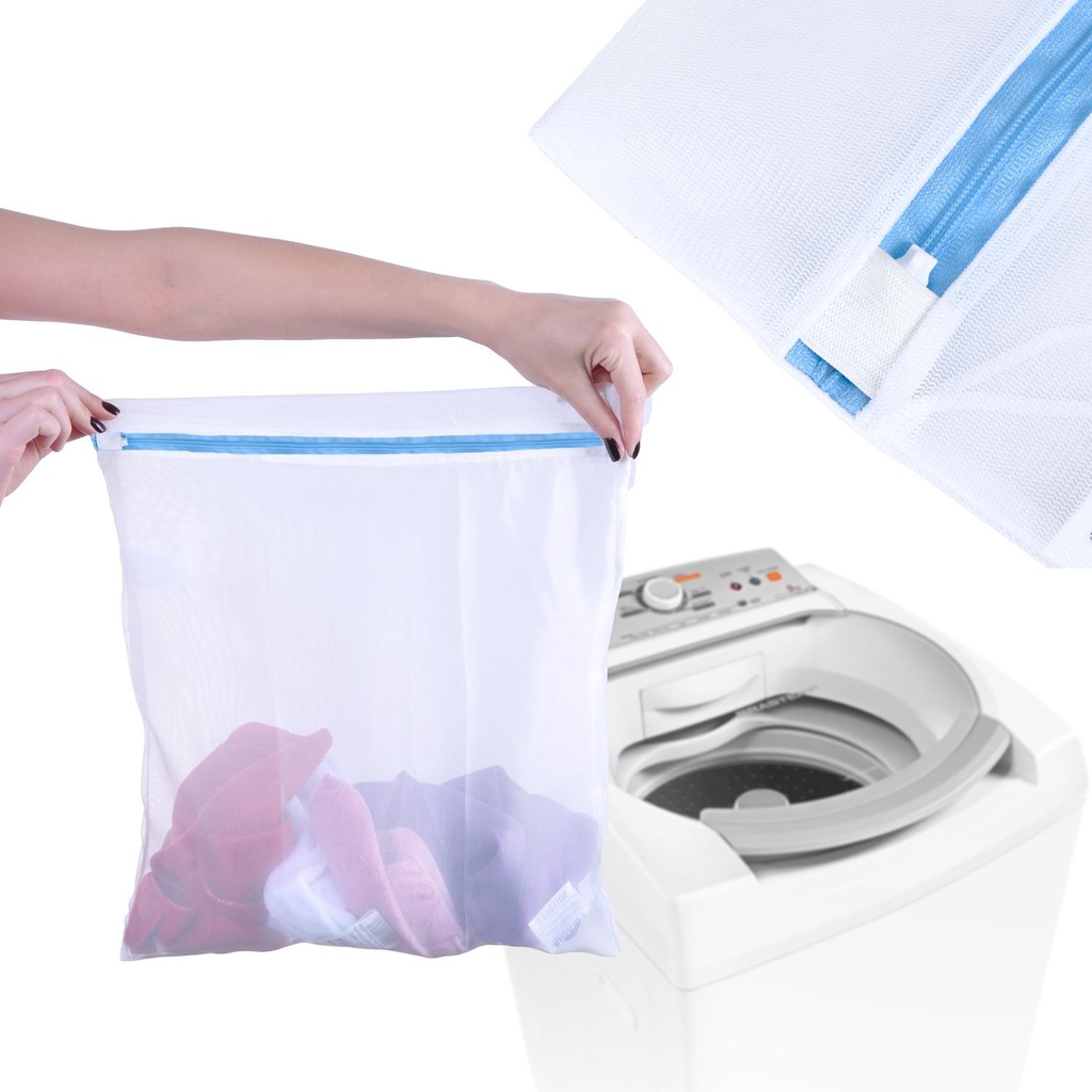 OFERTA Saco Para lavar roupa Organizador Protetor de Roupas Evita Bolinhas Poliéster Três tamanhos 30x40 40x50 ou 50x60