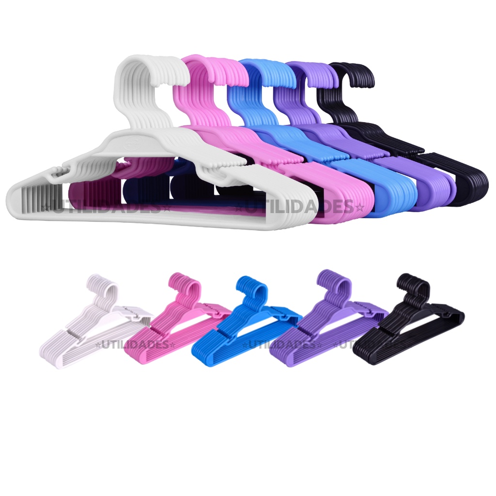 Conjunto Kit 50 Unidades Cabide Infantil/Bebê Plástico 5,5mm Escolha sua Cor em Oferta na Shopee