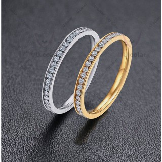 bling cz pedra anéis de casamento para mulher cor do ouro aço inoxidável numerais romanos promessa amor presentes para sua jóia