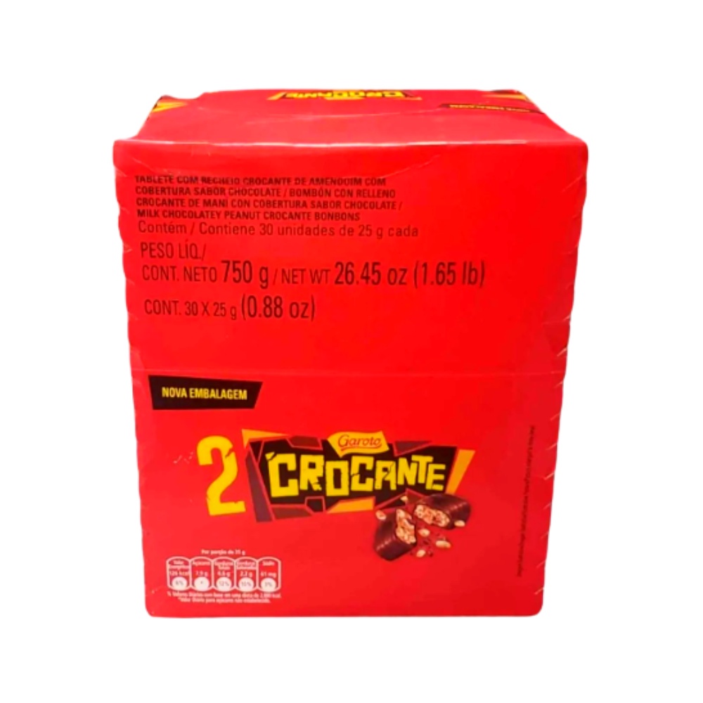 Caixa de Chocolate Crocante 25g Garoto c/ 30 Unidades Shopee Brasil