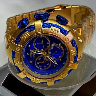 Relógio Masculino Dourado Thunderbolt Pesado Luxo