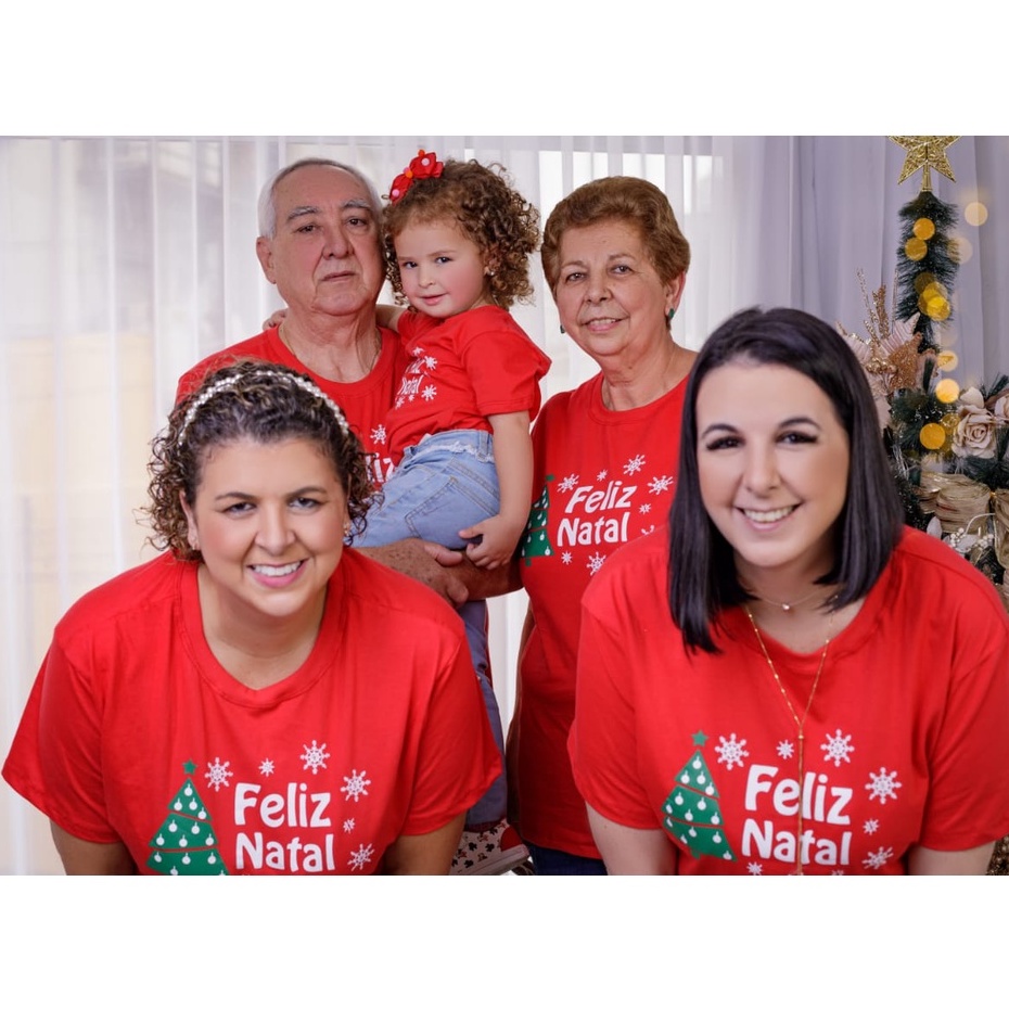 Camiseta Feminina ou Masculino Personalizado Estampa Feliz Natal Presente Final de Ano