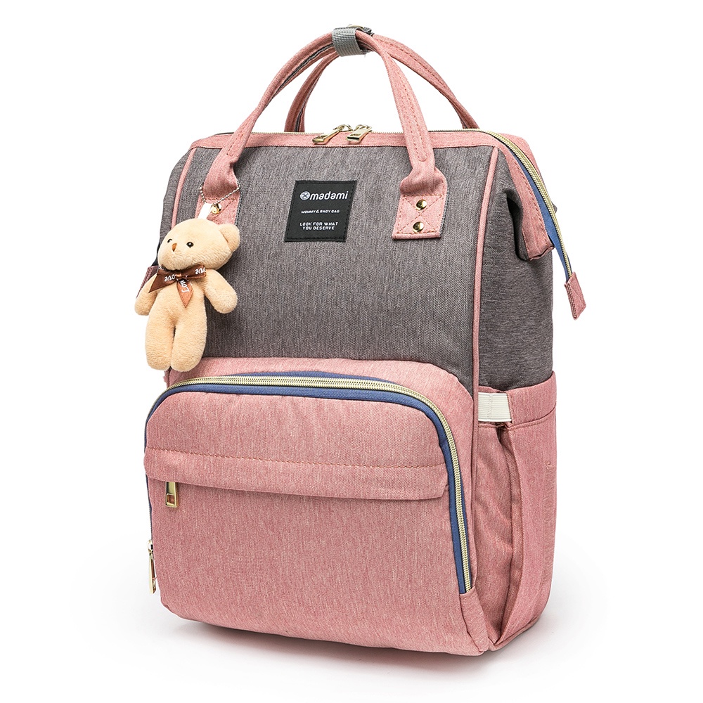 Bolsa Mochila Maternidade Madami Multifuncional Espaçosa C/ Gancho para carrinho