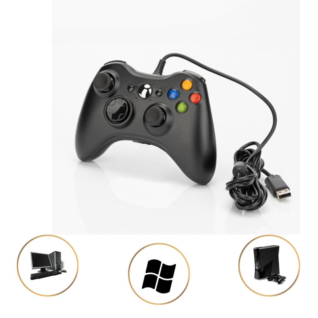 Controle Xbox 360 Pc Notebook Celular Com Fio Joystick