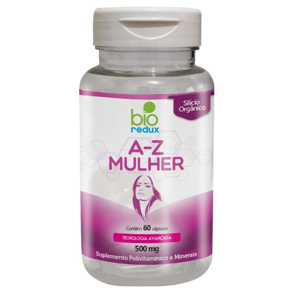 A-Z Mulher Bio Redux Suplemento Polivitamínico e Minerais 60 Cápsulas 500mg - PRONTA ENTREGA!!