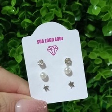 Tag para 03 Brincos - Personalizada- 45 UNIDADES em Oferta na Shopee