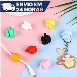 Kit 4 Organizadores de cabos e fios autoadesivo organização DIY Cor Disponível em várias cores silicone/Gancho pegajoso Mãozinha Adesiva Colorida