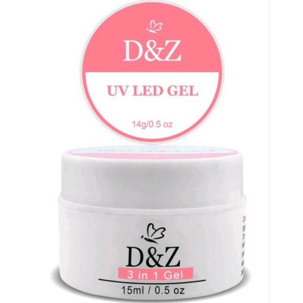 GEL LED UV D&Z 14g GEL UV D&Z ACRYGEL PORCELANA Original clesr, pink nude e pink 3