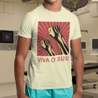 Camiseta unissex SUS defenda o sus sistema unico de saude medicina enfermagem fisioterapia psicologia