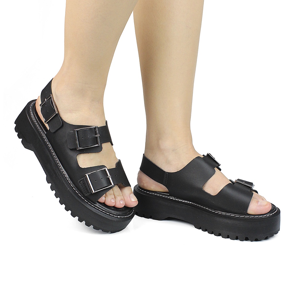 Sandália Feminina Papete Plataforma Flatform Birken Tratorada Moda Estilo