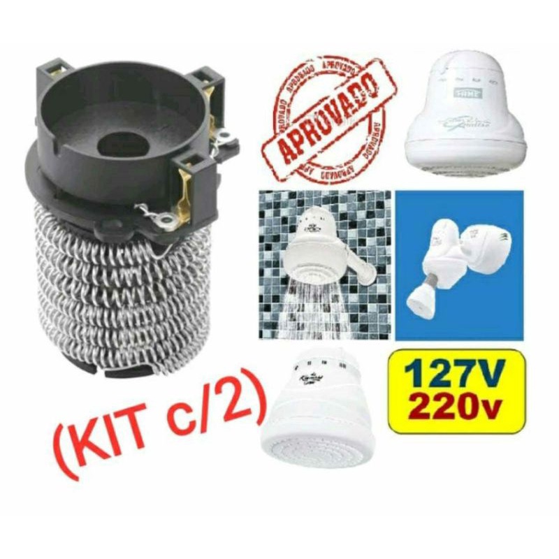 Resistência Fame Super Ducha 4t/ki Banho/Banho nosso/quattro PARALELA WR 127/220v 5400W/6800W Chuveiro Fame /Ducha Fame APROVADA